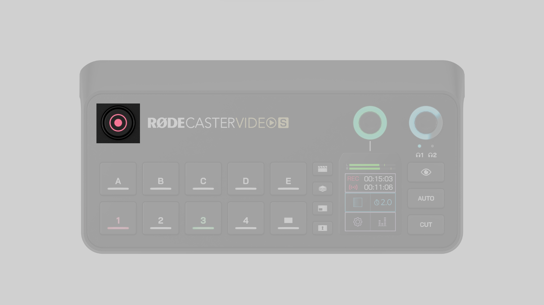 RØDECaster Video record button